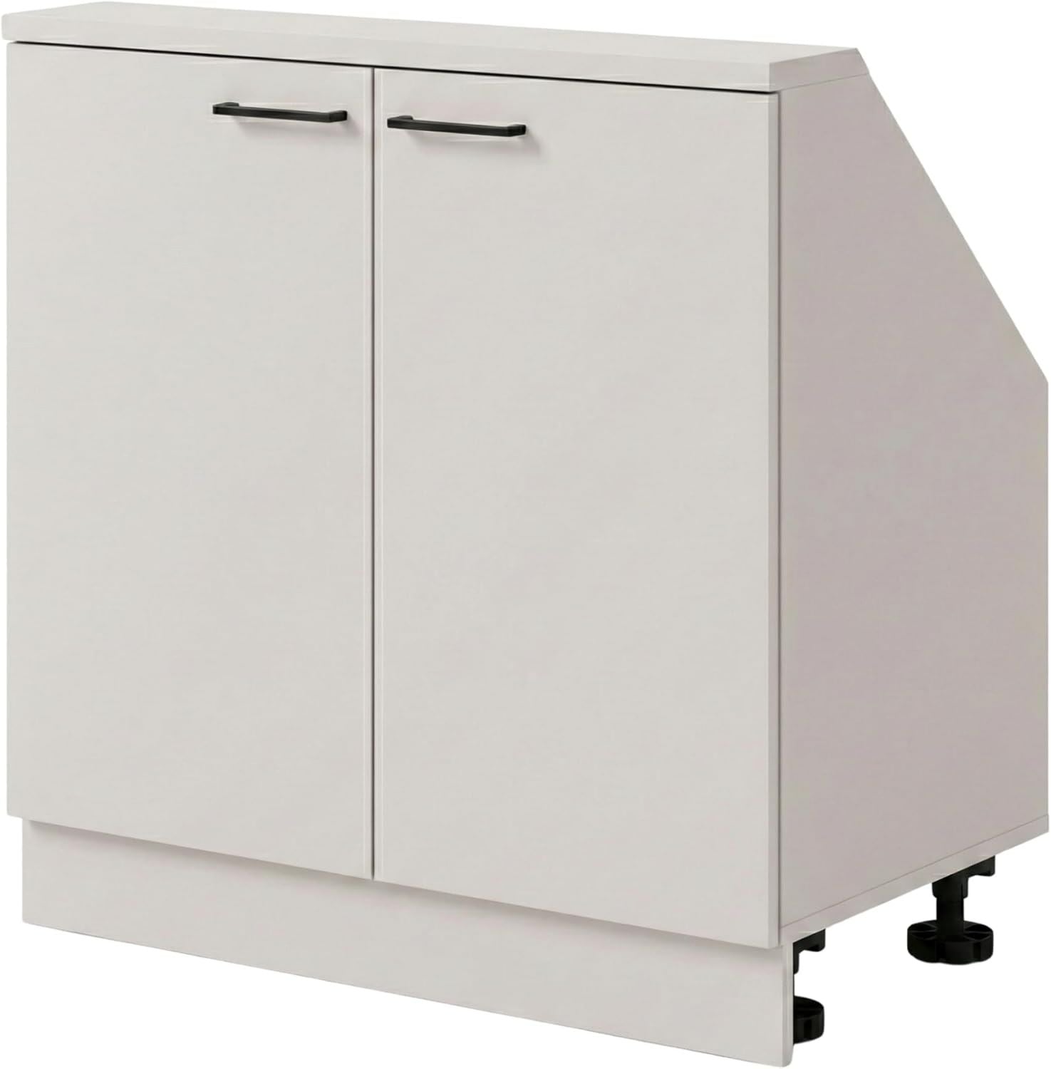 Mobile INNOVAHOME in Metallo Ripiano Regolabile Neve Bianco per Mansarda 80cm Costruzione Robusta da 18mm Scocca e Schienale Maniglie