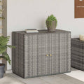 Armadio da giardino 100 55 5 80 cm in polyrattan in acciaio verniciato a polvere serratura in di acacia con telaio con serratura e maniglie x x grigio legno per terrazza e giardino