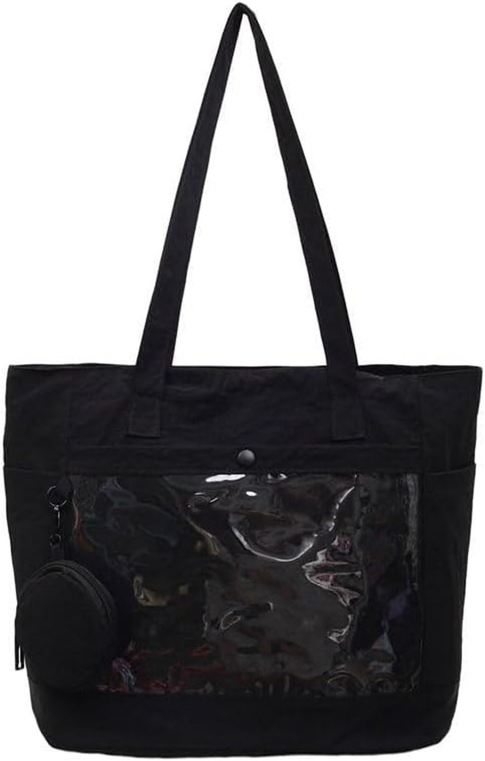Borsa Tote in Tessuto con Cerniera Nylon alloggio telefono esterna verticale quadrata per scuola poliestere per lo shopping per ufficio